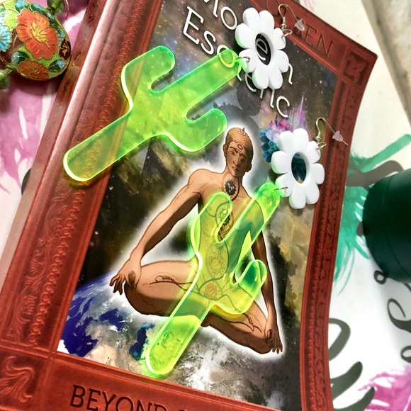 Electric Daisy Cactus Dangle Earrings - Picture 4 of 5